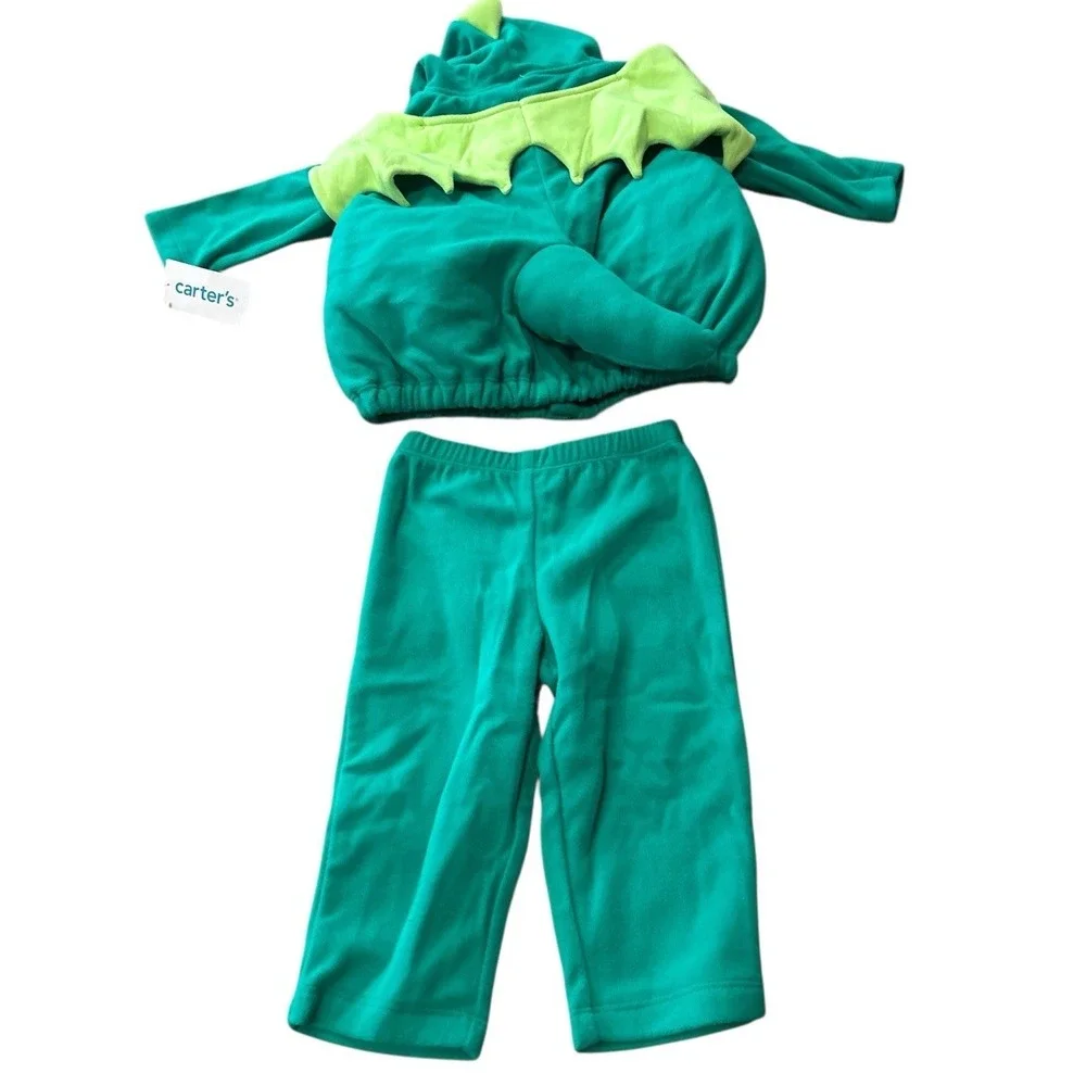Carter's Baby Halloween Costume 2 Pc Dragon Dinosaur Green 6-9 Months NWT New - Picture 2 of 5